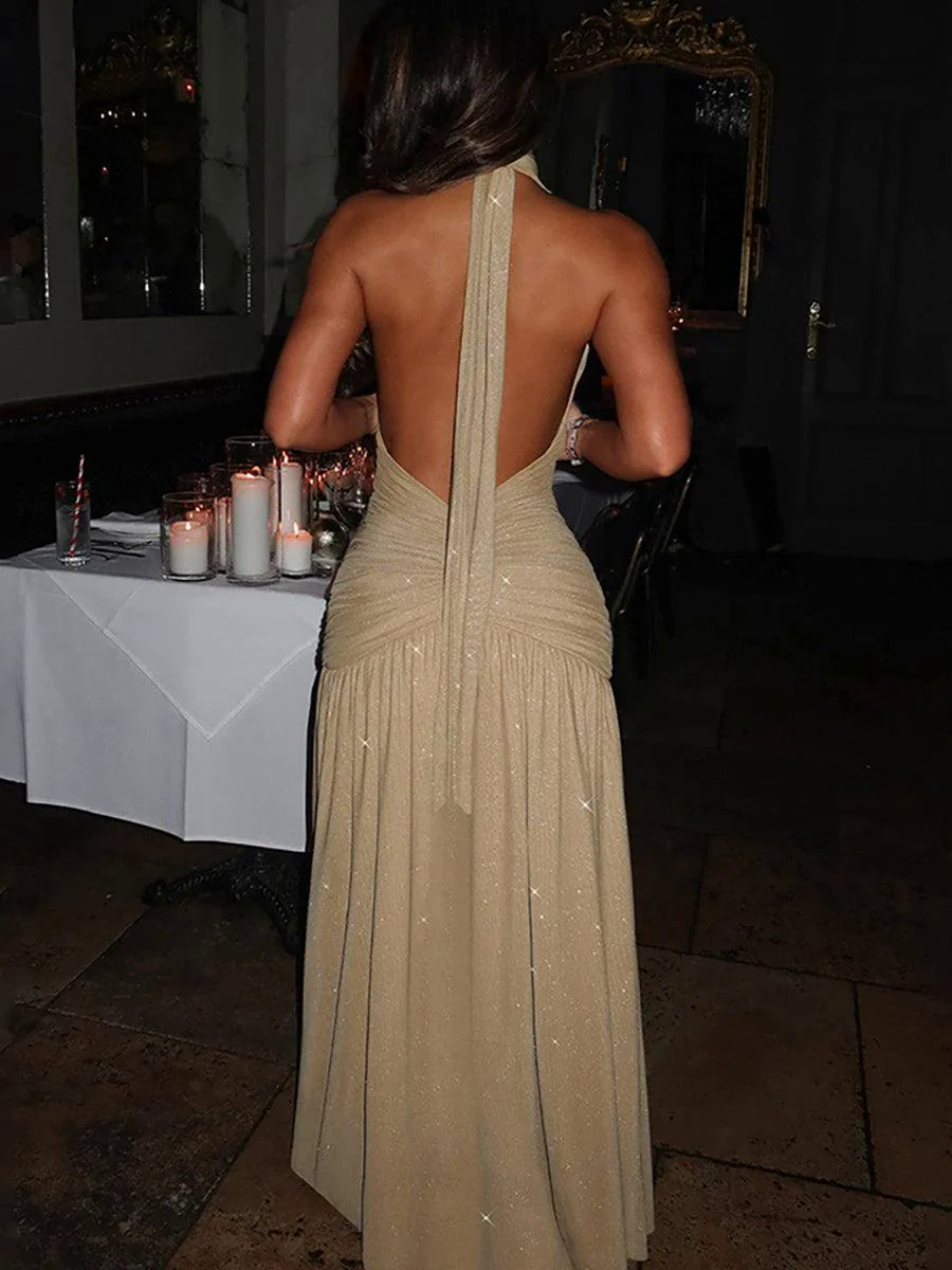 Halter Backless Sequin Plung Prom Dress MYC2020 Halter Backless Sequin Plung Prom Dress MYC2020