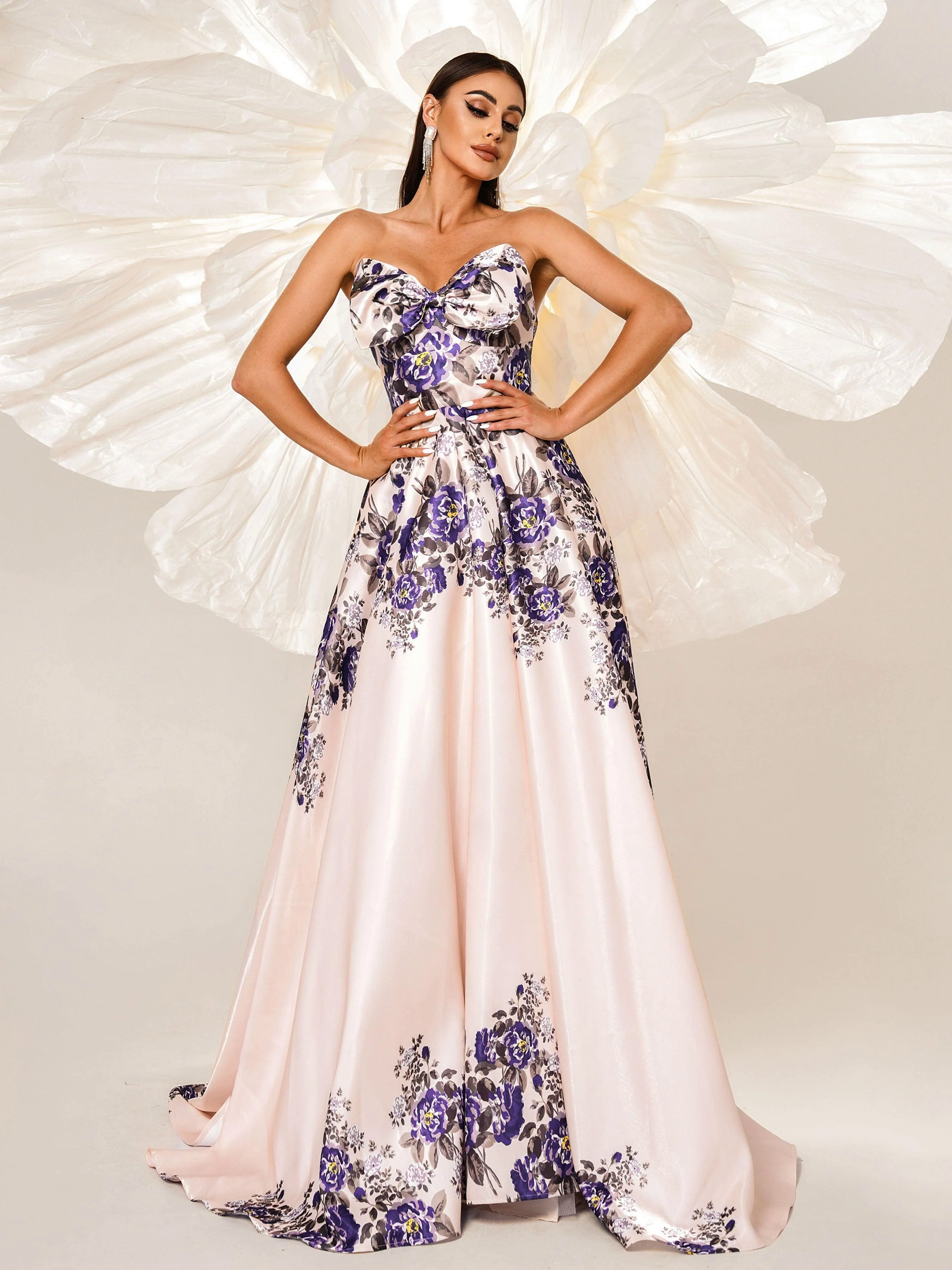 A-line Floral Sweetheart Neck Prom Dress RJ11910 A-line Floral Sweetheart Neck Prom Dress RJ11910