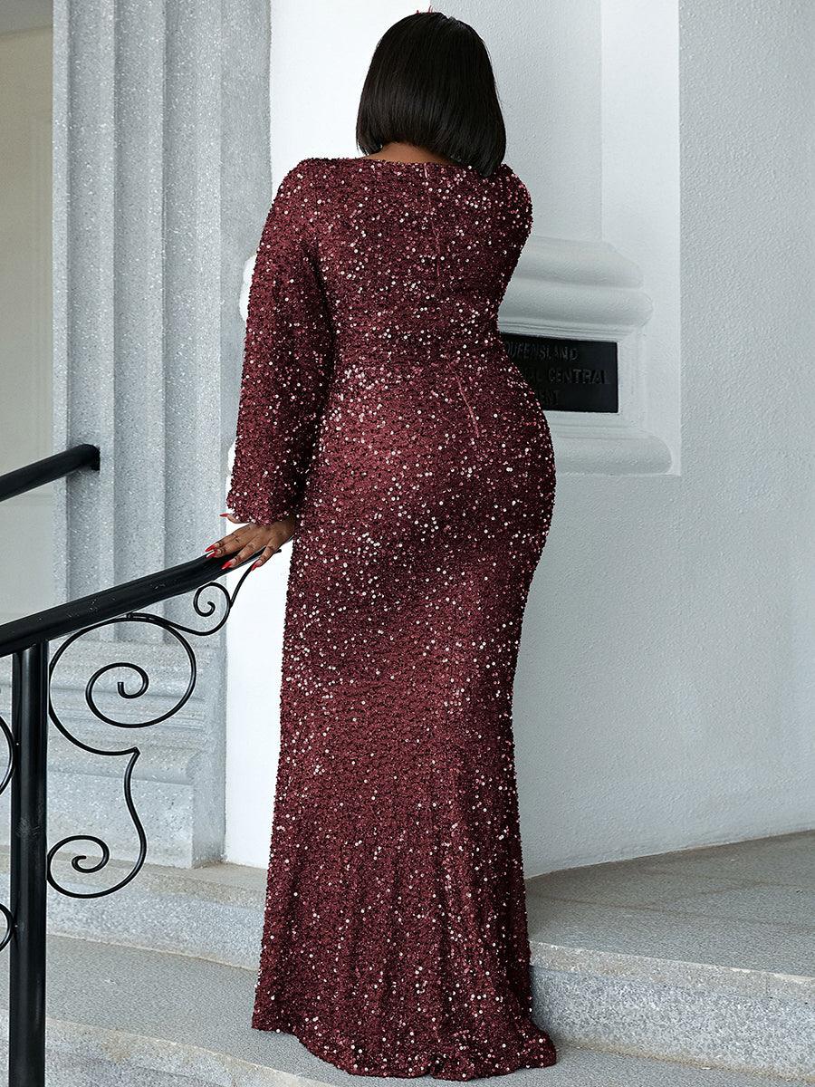 Flared Sleeve Curve Dress PM02010 Flared Sleeve Curve Dress PM02010