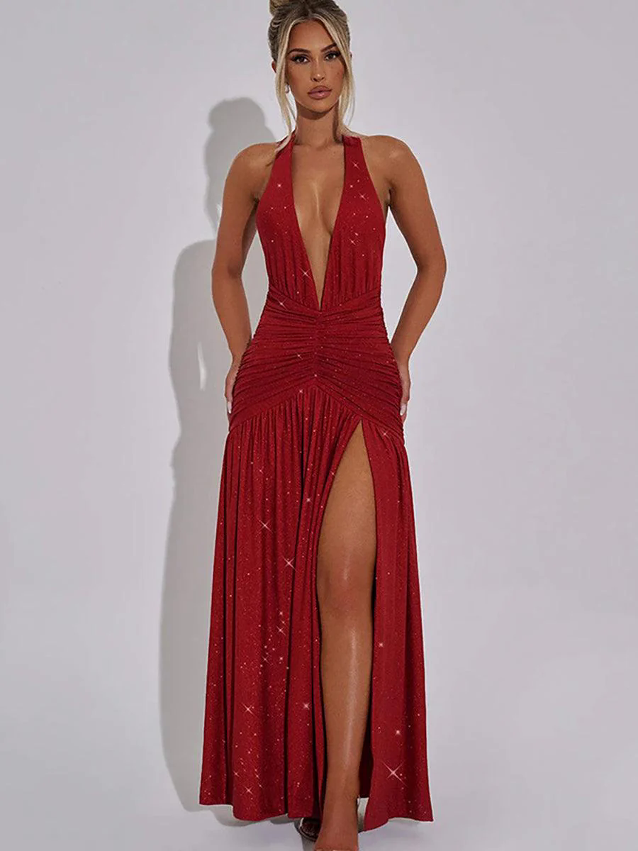 Halter Backless Sequin Plung Prom Dress MYC2020 Halter Backless Sequin Plung Prom Dress MYC2020