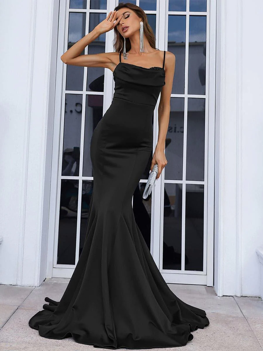 Sequin Insert Backless Mermaid Evening Dress XJ514 Sequin Insert Backless Mermaid Evening Dress XJ514